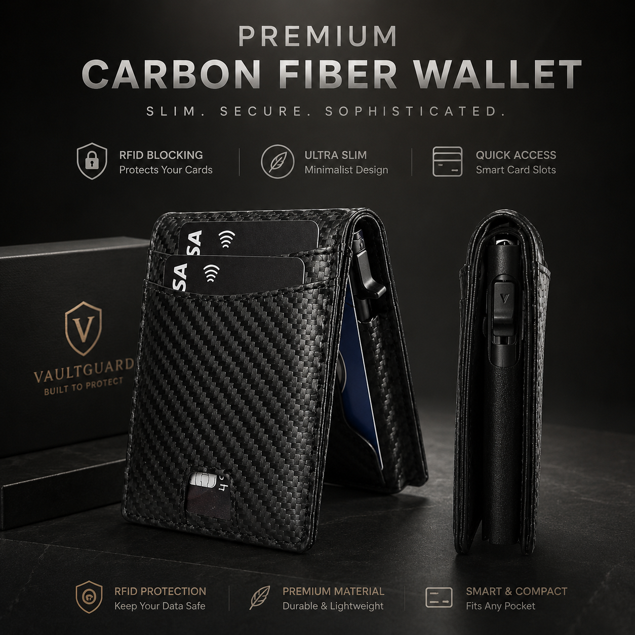 VaultGuard™ Leather RFID Pop-Up Wallet
