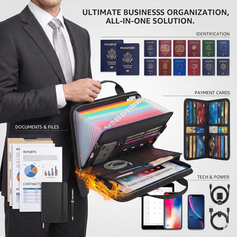SafeVault™ Fireproof Document Organizer Bag
