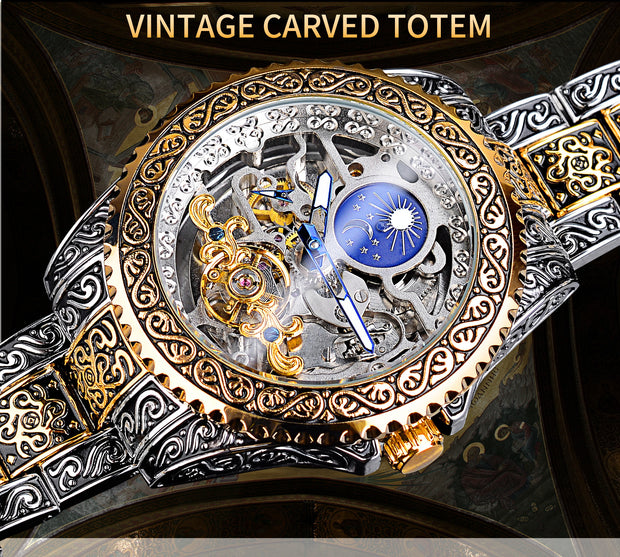Forsining Skeleton Carved Tourbillon Mechanical Watches