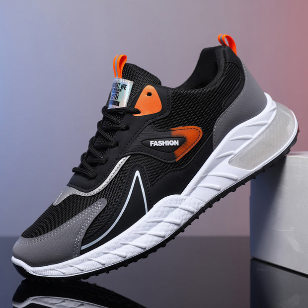 Color-blocked Sneakers Fashion Breathable Lace Up