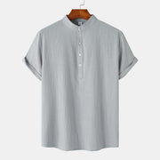 Casual Solid Color Shirt Short Sleeve Shirt Beach T-Shirt Tops