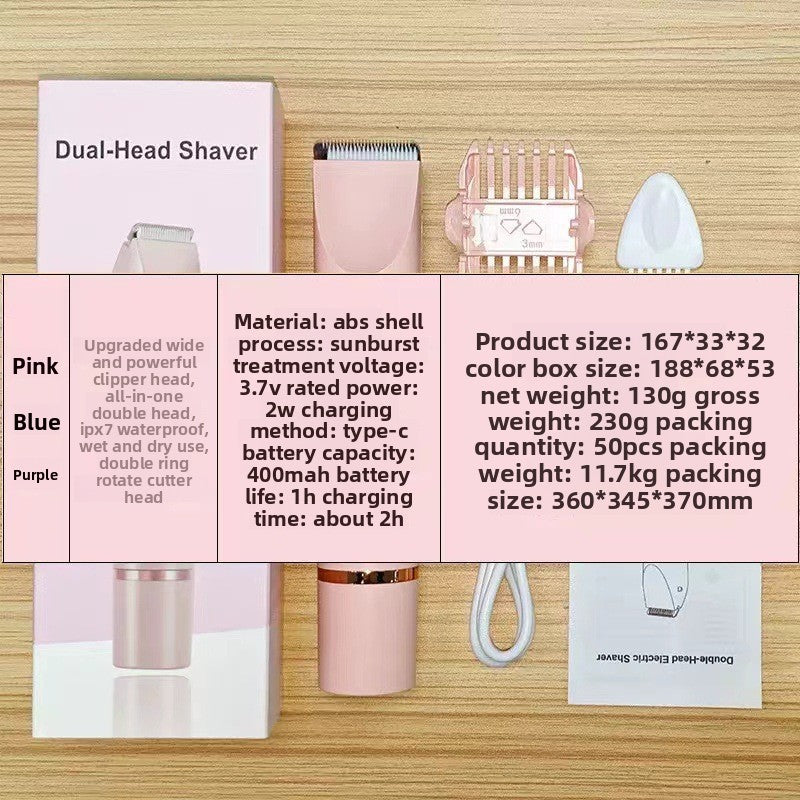 Double Head USB Rechargeable Hair Removal Shaver