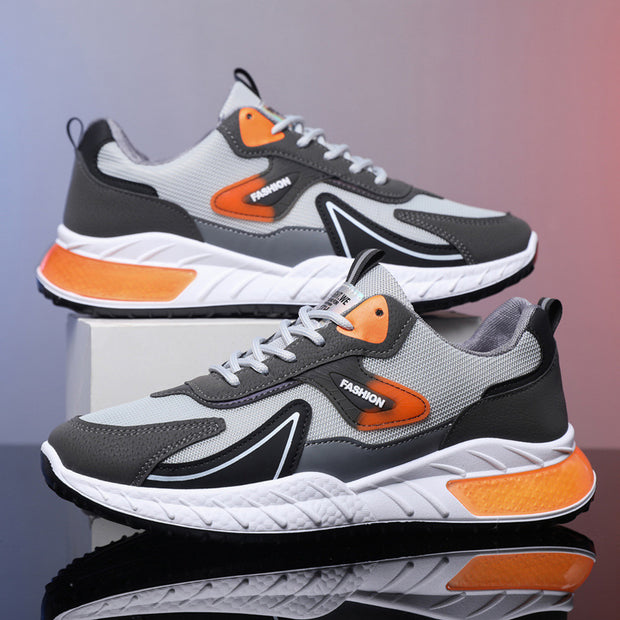 Color-blocked Sneakers Fashion Breathable Lace Up