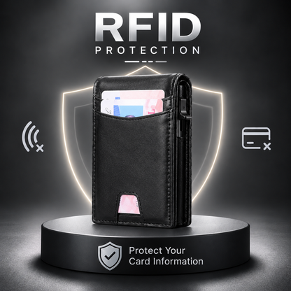 VaultGuard™ Leather RFID Pop-Up Wallet