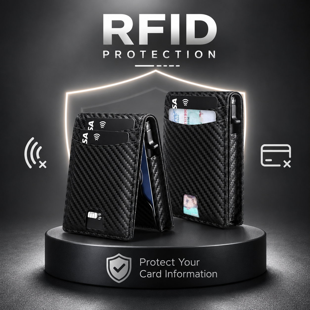 VaultGuard™ Leather RFID Pop-Up Wallet