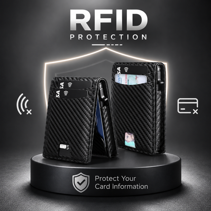 VaultGuard™ Leather RFID Pop-Up Wallet