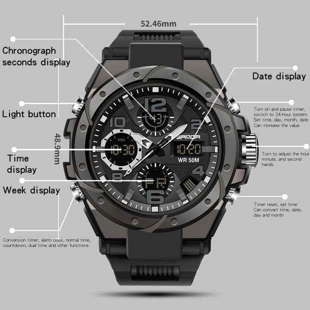 Men Sports Wrist Watch Top Brand Luxury