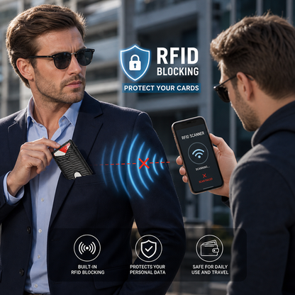 VaultGuard™ Leather RFID Pop-Up Wallet