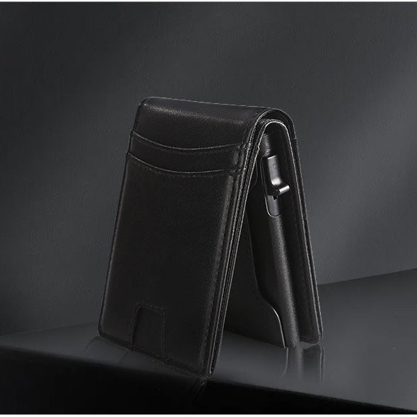 VaultGuard™ Leather RFID Pop-Up Wallet