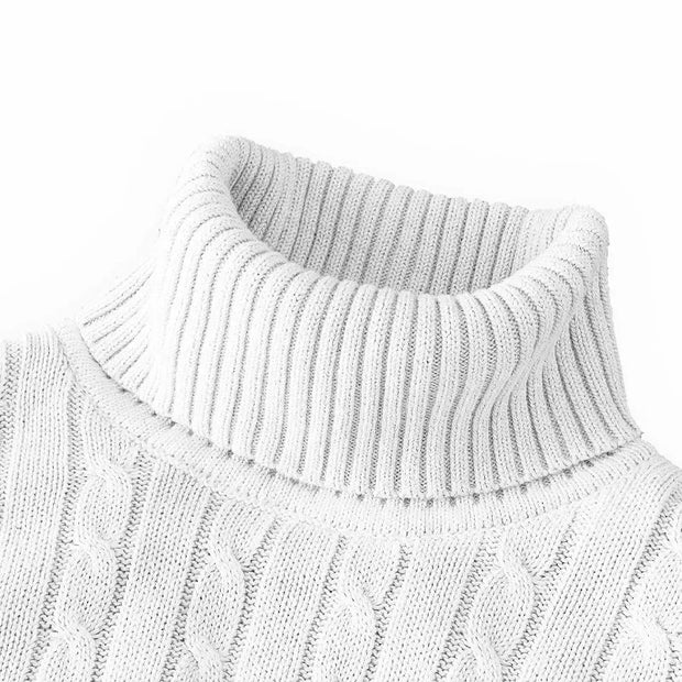 Autumn Men's Long Sleeve Knitted Sweaters Men's Slim Fit Turtleneck