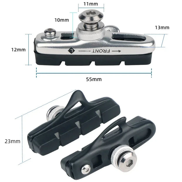 Road Bike Caliper Brake Blocks for Metal Rim C Clamp