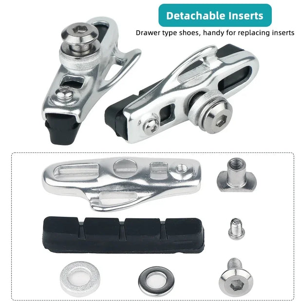 Road Bike Caliper Brake Blocks for Metal Rim C Clamp