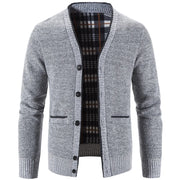 Men's Knit Cardigan Autumn Winter Sweater Coat Man Clothes Brown Blue