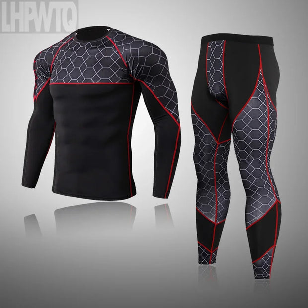 Men's Winter Thermal Underwear Set Gym Clothing Running Man