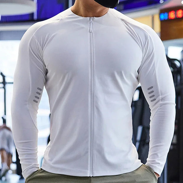 Sun Protection Long-sleeved Sweatshirt Men Stand-up Collar Stretch Sportswear