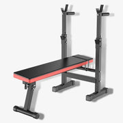 Adjustable Folding Fitness Barbell Rack Weight Bench Set for Home Gym Strength