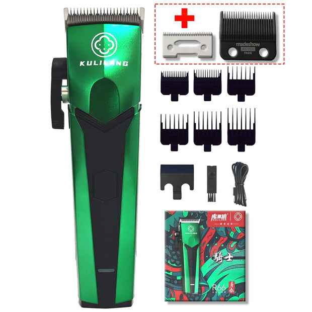 KULILANG Madeshow R66 R55 Green Professiona Electric Hair Clipper