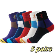 5 pairs of men's socks mid-calf socks sports sweat