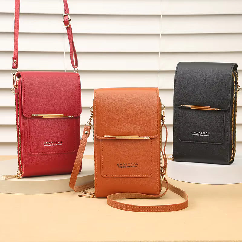TouchGuard™ Leather Phone Crossbody Bag