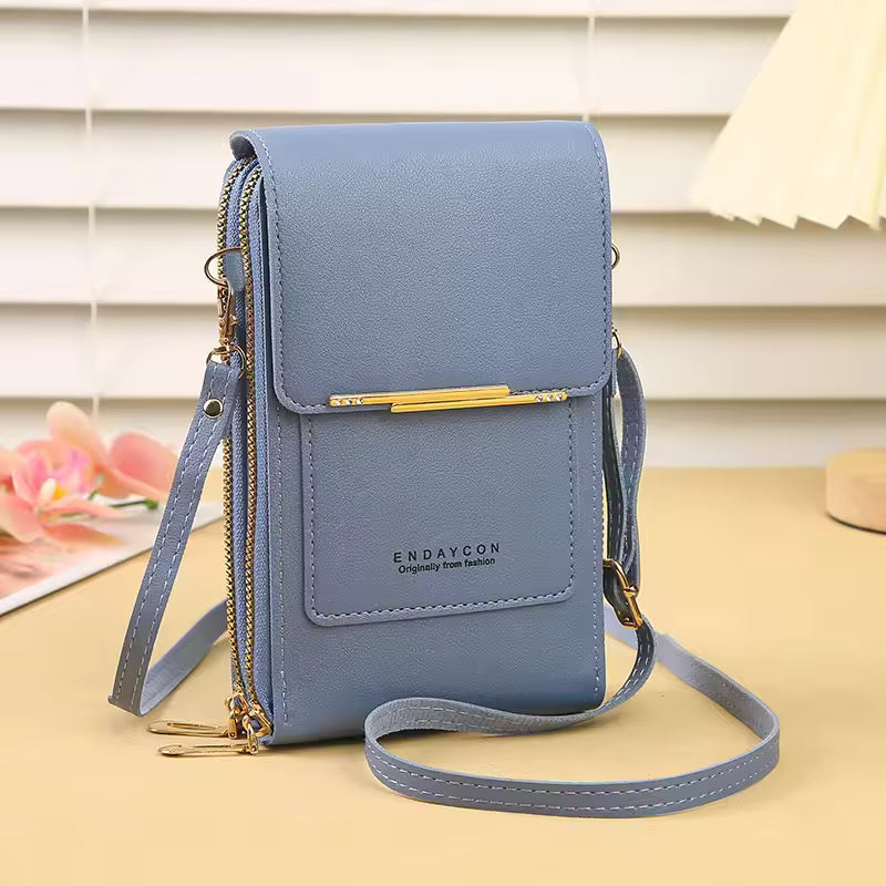 TouchGuard™ Leather Phone Crossbody Bag
