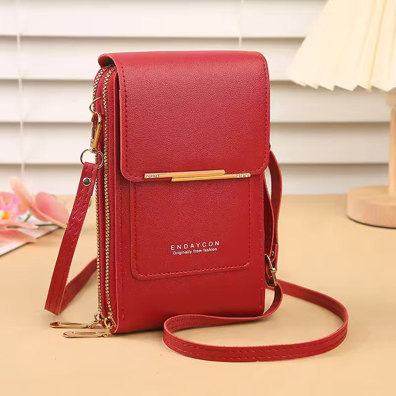 TouchGuard™ Leather Phone Crossbody Bag