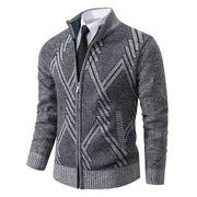 Men's Knit Cardigan Autumn Winter Sweater Coat Man Clothes Brown Blue