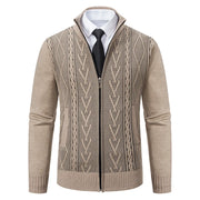 Men's Knit Cardigan Autumn Winter Sweater Coat Man Clothes Brown Blue