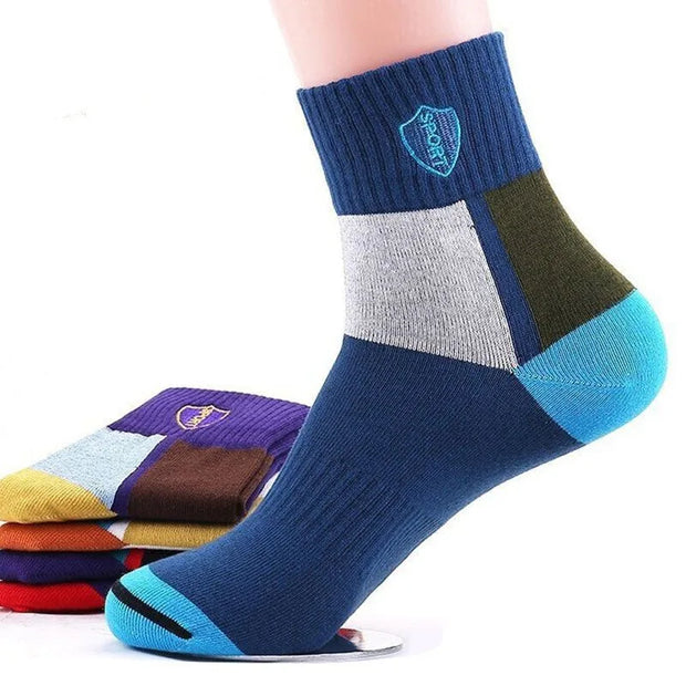 5 pairs of men's socks mid-calf socks sports sweat