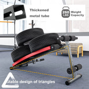 RELIFE Multifunction Sit-up Bench with Resistance Band Adjustable Folding Weight Bench