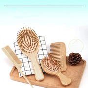 Hair Brush Set,Natural Bamboo Comb Paddle Detangling Hairbrush