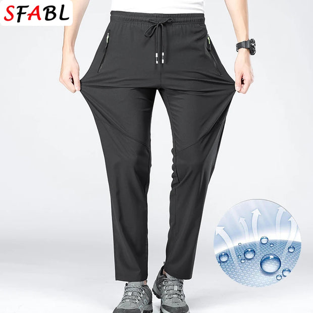 5XL High Stretch Outdoor Sport Hiking Pants Men Zipper