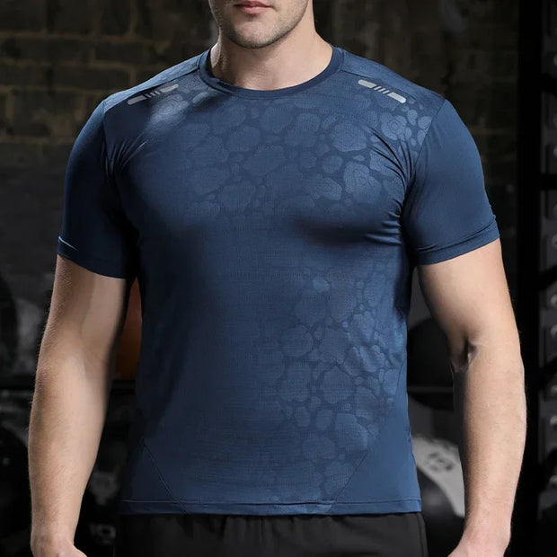 Men Running Compression T-shirt Dry Fit Short Sleeve Sport