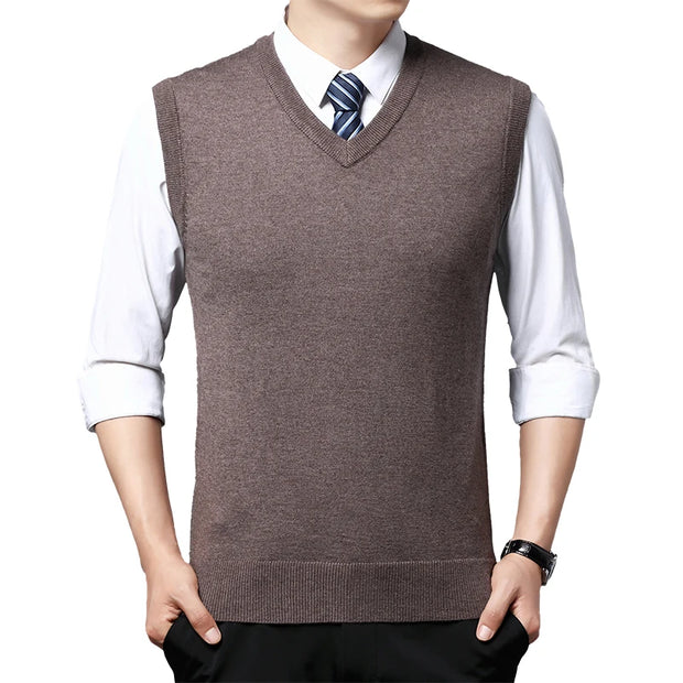 Men's Casual Sweater Vest Warm and Comfortable Vest in Autumn and Winter