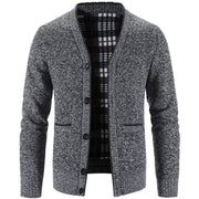 Men's Knit Cardigan Autumn Winter Sweater Coat Man Clothes Brown Blue