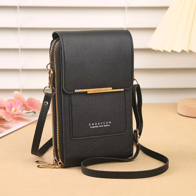 TouchGuard™ Leather Phone Crossbody Bag
