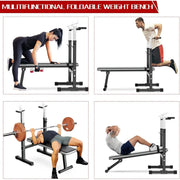 Adjustable Weight Bench Press with Squat Rack Folding