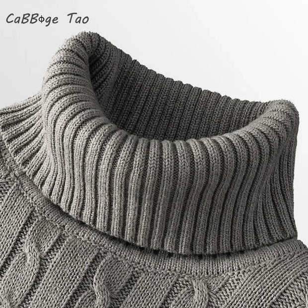 Autumn Men's Long Sleeve Knitted Sweaters Men's Slim Fit Turtleneck