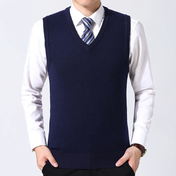 Men's Casual Sweater Vest Warm and Comfortable Vest in Autumn and Winter