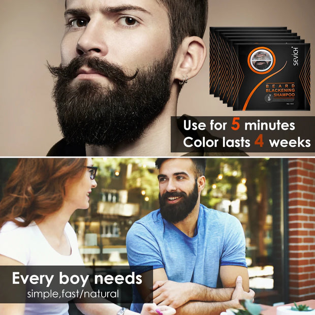 Instant Hair Dye Black Beard Shampoo Beard Paint Men Beard