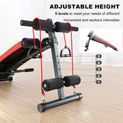 RELIFE Multifunction Sit-up Bench with Resistance Band Adjustable Folding Weight Bench