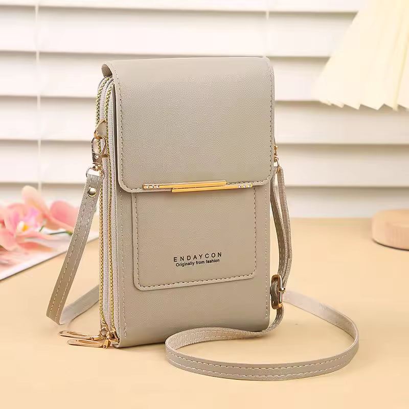 TouchGuard™ Leather Phone Crossbody Bag