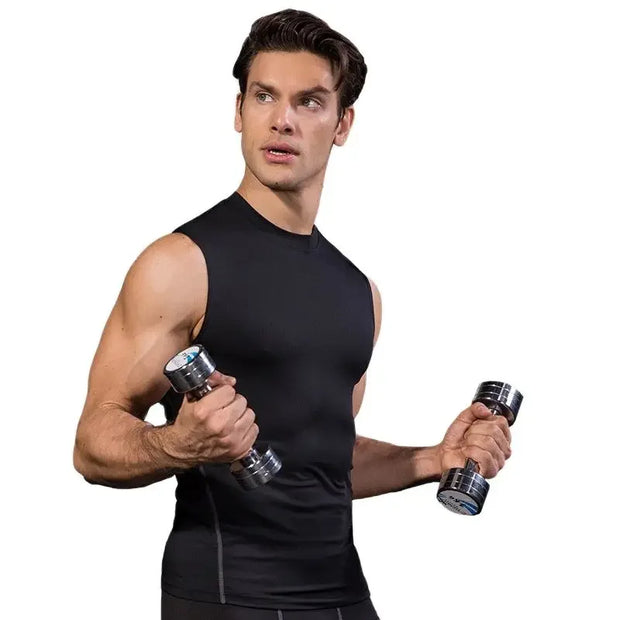 Men Compression Sport Skinny Vest Tight Tank Base Layer Sleeveless T-Shirt