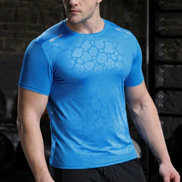 Men Running Compression T-shirt Dry Fit Short Sleeve Sport