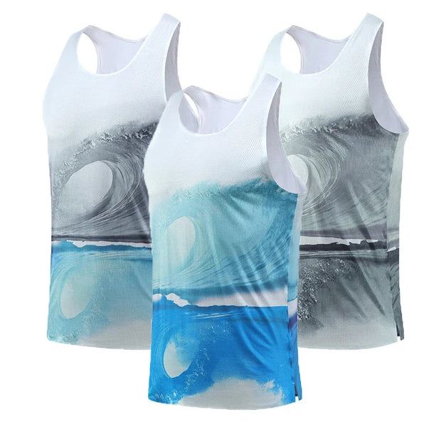 Adult Men Running Hiking Shirts Tight Gym Tank Top Fitness