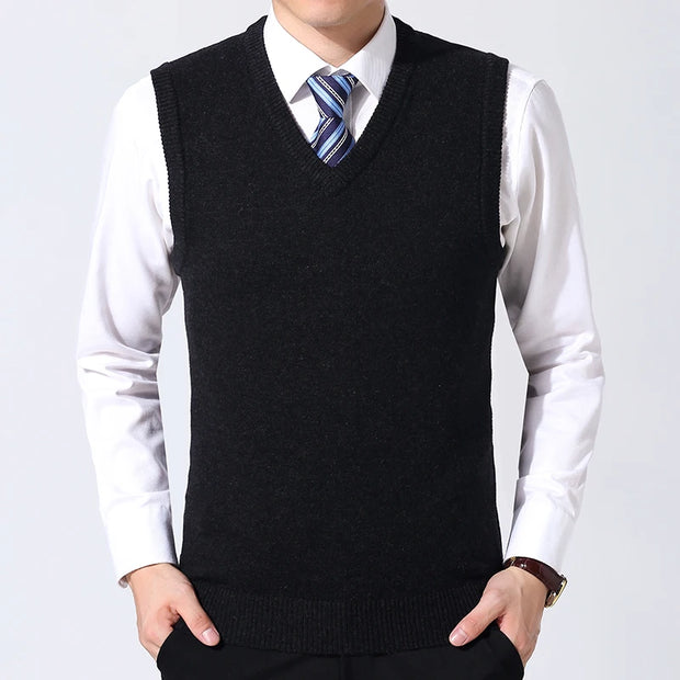 Men's Casual Sweater Vest Warm and Comfortable Vest in Autumn and Winter