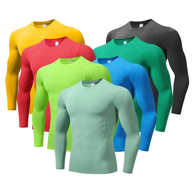 Men Women Compression Running Long Base Tight T Shirt Fitness Sport