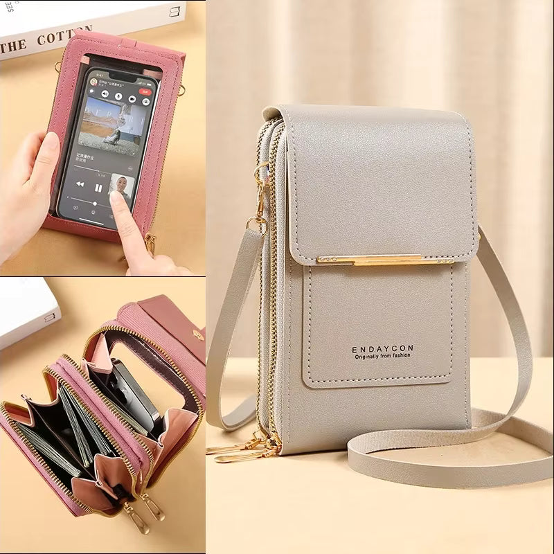 TouchGuard™ Leather Phone Crossbody Bag