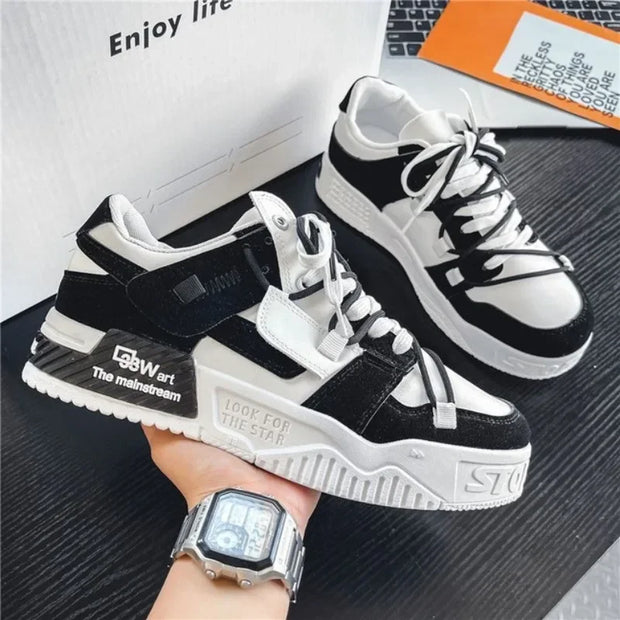 Men‘s Sneakers Fashion Skateboard Shoes Lace Up Platform