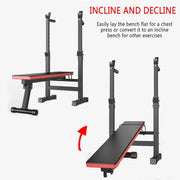 Adjustable Folding Fitness Barbell Rack Weight Bench Set for Home Gym Strength