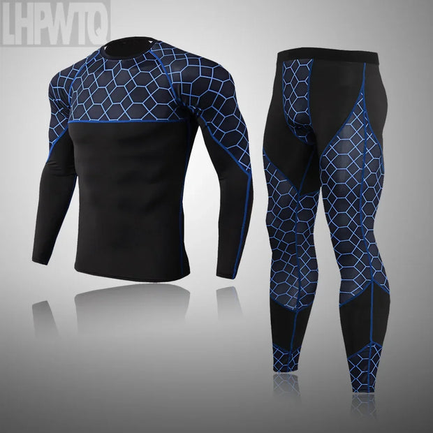 Men's Winter Thermal Underwear Set Gym Clothing Running Man